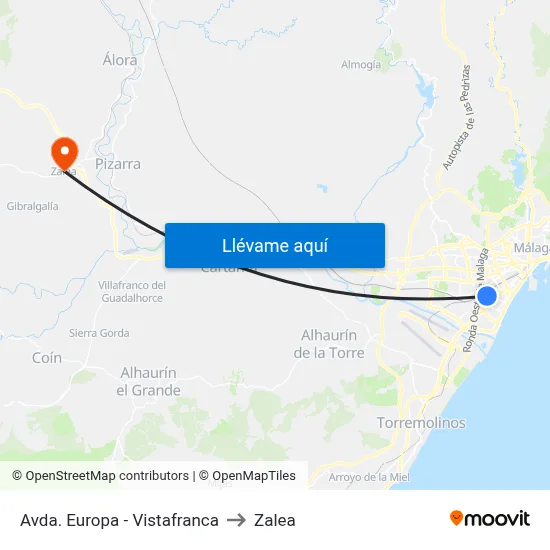 Avda. Europa - Vistafranca to Zalea map