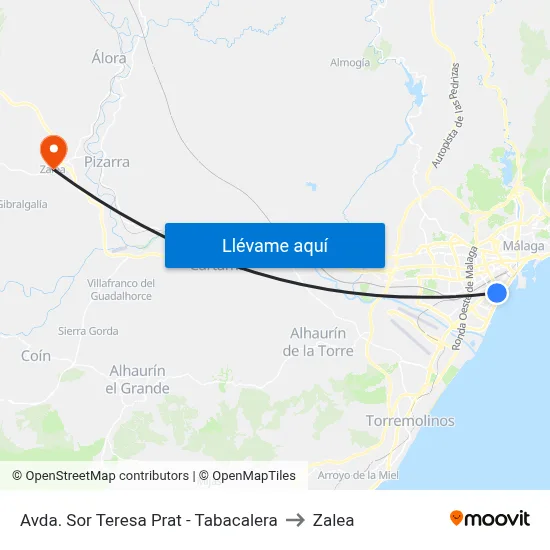 Avda. Sor Teresa Prat - Tabacalera to Zalea map