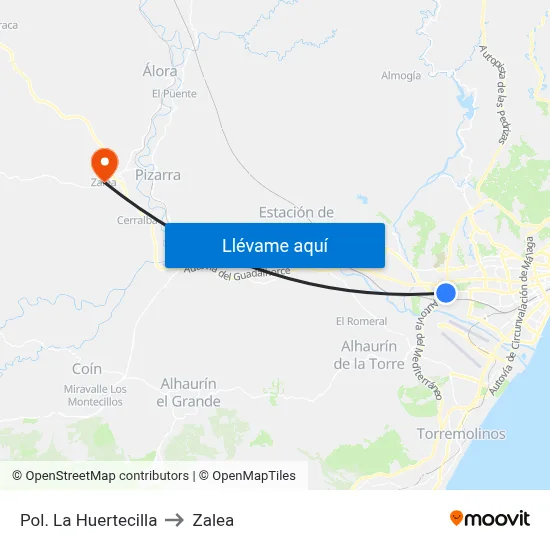 Pol. La Huertecilla to Zalea map
