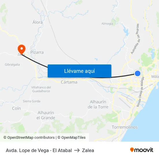 Avda. Lope de Vega - El Atabal to Zalea map