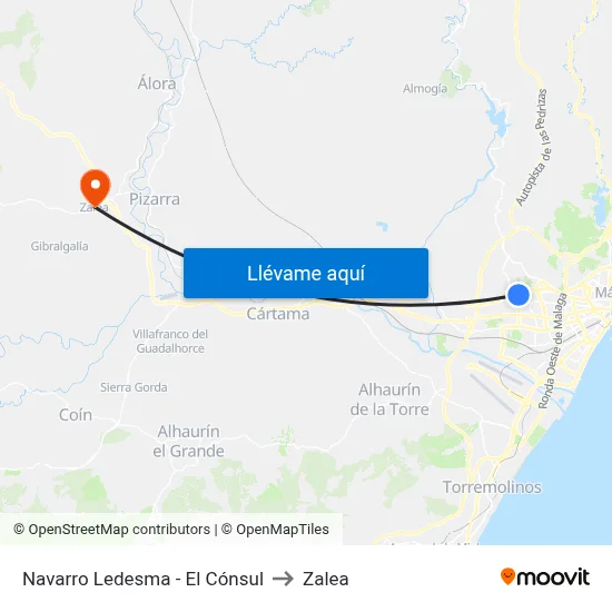 Navarro Ledesma - El Cónsul to Zalea map