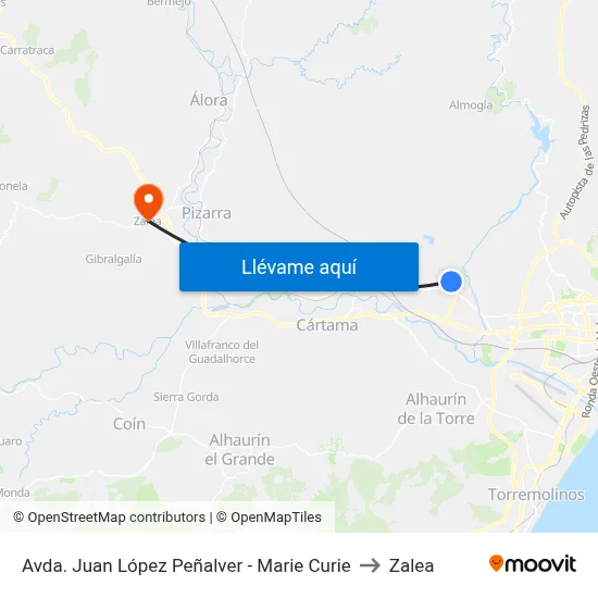 Avda. Juan López Peñalver - Marie Curie to Zalea map
