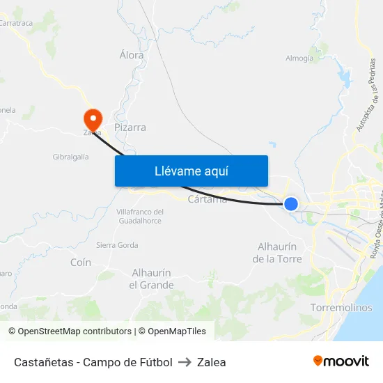 Castañetas - Campo de Fútbol to Zalea map