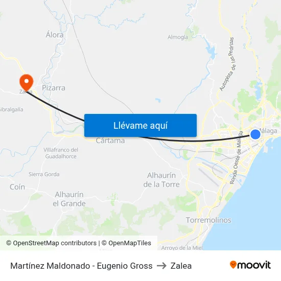 Martínez Maldonado - Eugenio Gross to Zalea map