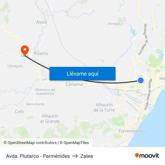 Avda. Plutarco - Parménides to Zalea map