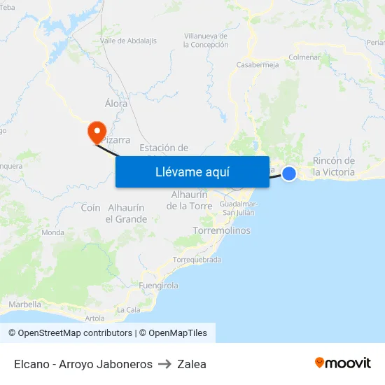 Elcano - Arroyo Jaboneros to Zalea map