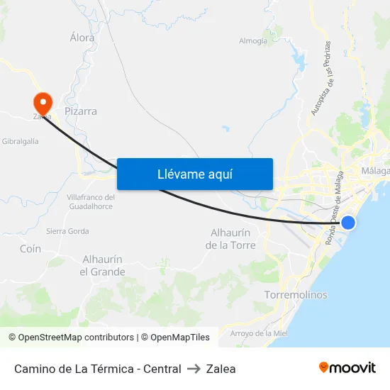Camino de La Térmica - Central to Zalea map