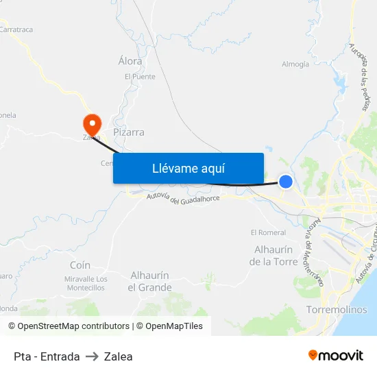 Pta - Entrada to Zalea map