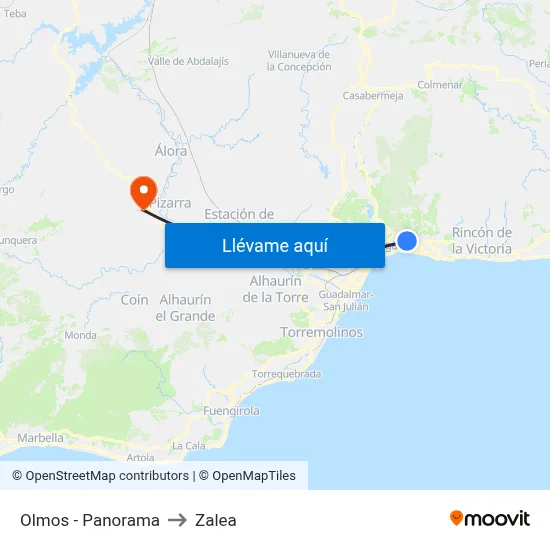 Olmos - Panorama to Zalea map