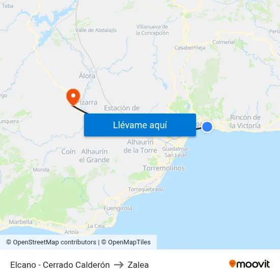 Elcano - Cerrado Calderón to Zalea map