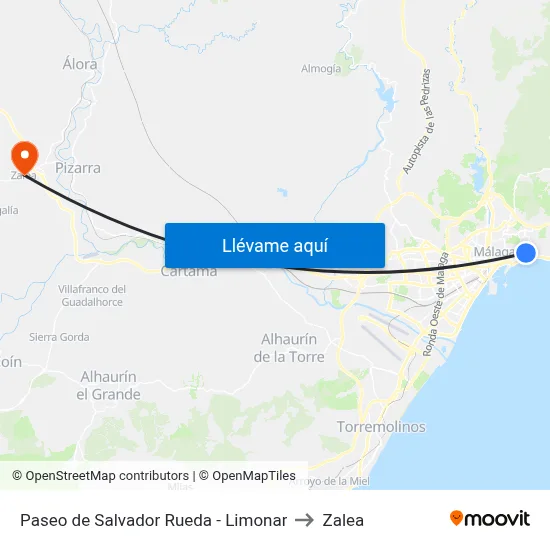 Paseo de Salvador Rueda - Limonar to Zalea map