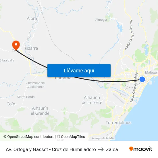 Av. Ortega y Gasset - Cruz de Humilladero to Zalea map