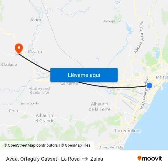 Avda. Ortega y Gasset - La Rosa to Zalea map