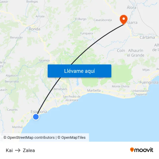 Kai to Zalea map