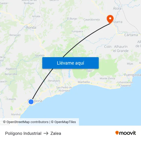 Polígono Industrial to Zalea map