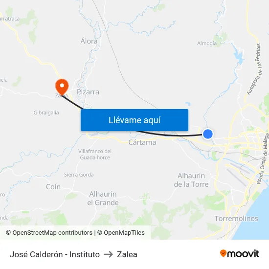 José Calderón - Instituto to Zalea map