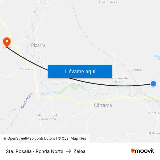 Sta. Rosalía - Ronda Norte to Zalea map