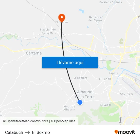 Calabuch to El Sexmo map