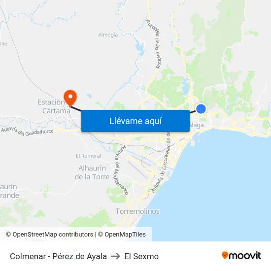 Colmenar - Pérez de Ayala to El Sexmo map