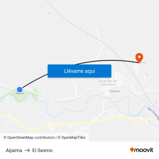 Aljaima to El Sexmo map