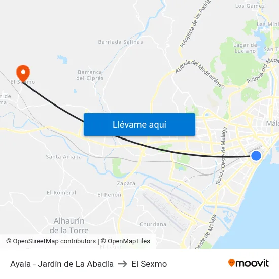 Ayala - Jardín de La Abadía to El Sexmo map