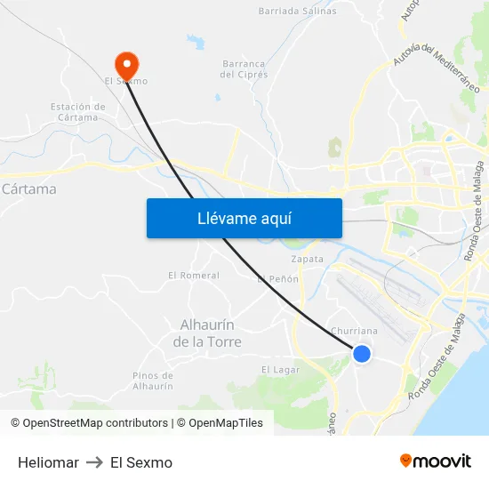 Heliomar to El Sexmo map
