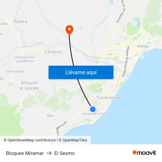 Bloques Miramar to El Sexmo map