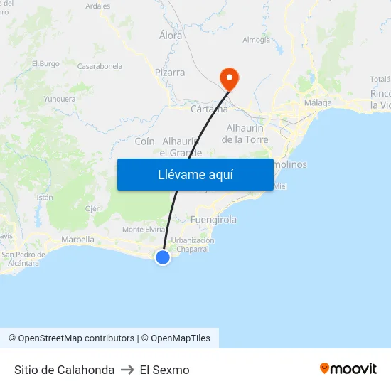 Sitio de Calahonda to El Sexmo map