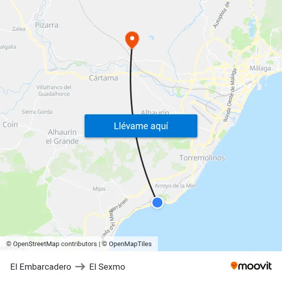 El Embarcadero to El Sexmo map