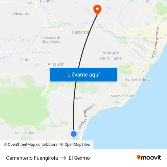 Cementerio Fuengirola to El Sexmo map
