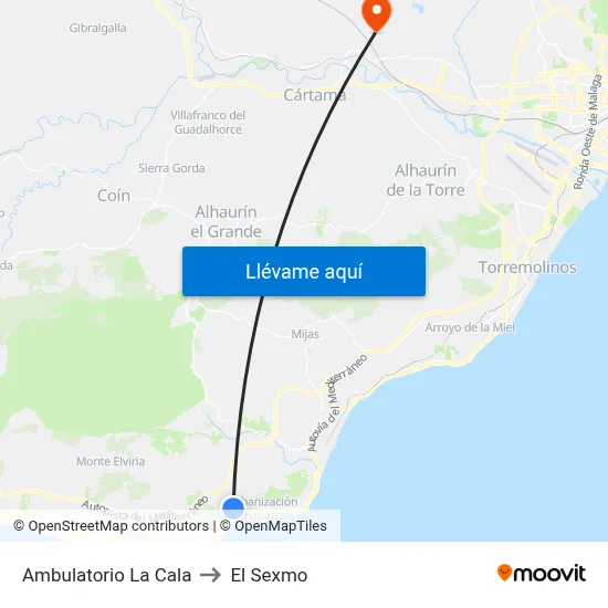 Ambulatorio La Cala to El Sexmo map