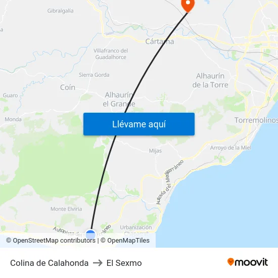 Colina de Calahonda to El Sexmo map