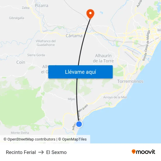 Recinto Ferial to El Sexmo map
