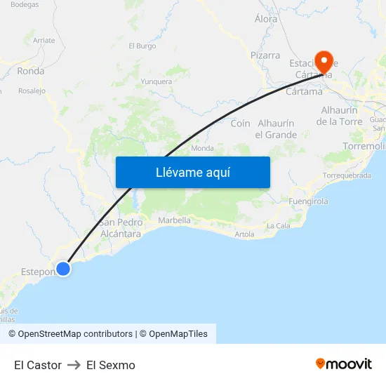 El Castor to El Sexmo map