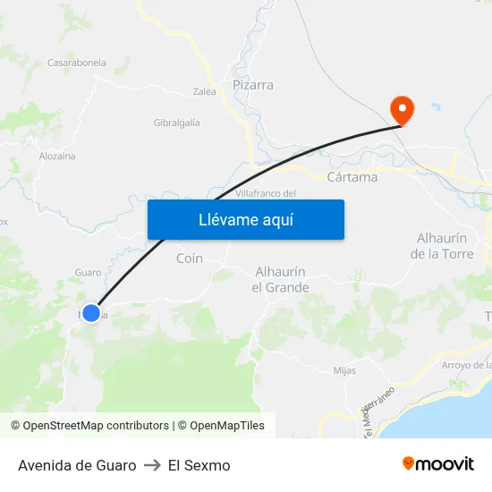 Avenida de Guaro to El Sexmo map