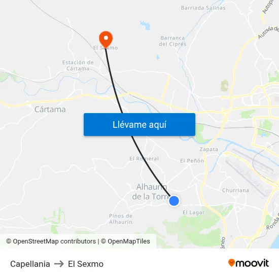 Capellania to El Sexmo map