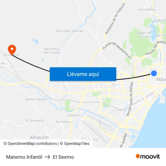 Materno Infantil to El Sexmo map