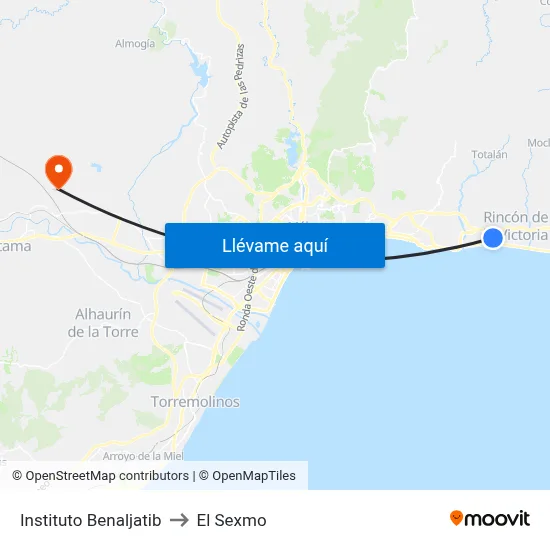 Instituto Benaljatib to El Sexmo map