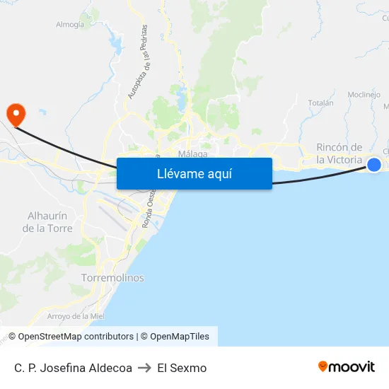 C. P. Josefina Aldecoa to El Sexmo map