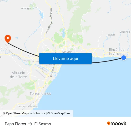 Pepa Flores to El Sexmo map