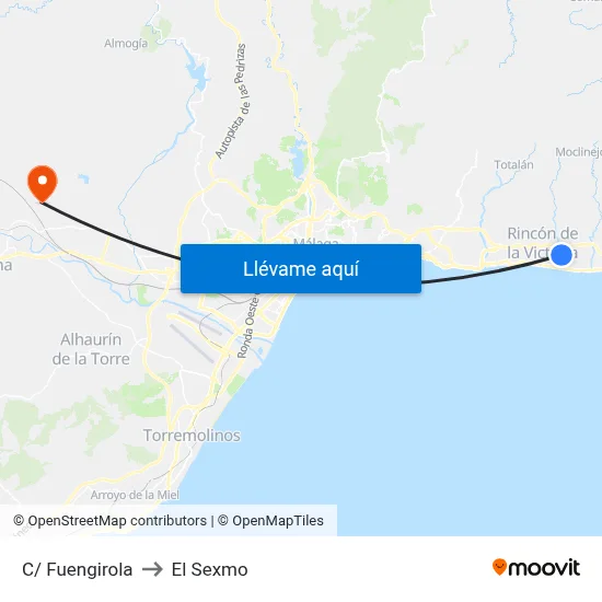 C/ Fuengirola to El Sexmo map