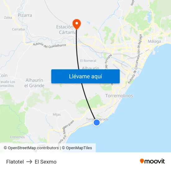 Flatotel to El Sexmo map