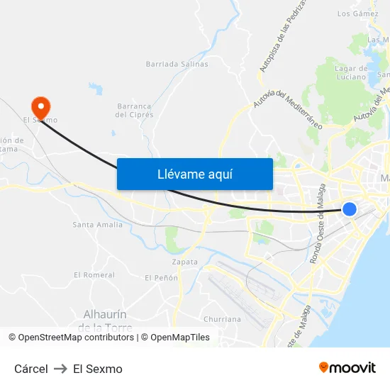 Cárcel to El Sexmo map