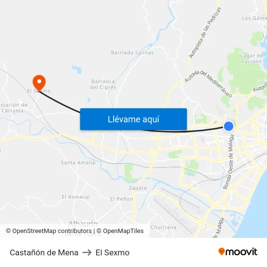 Castañón de Mena to El Sexmo map