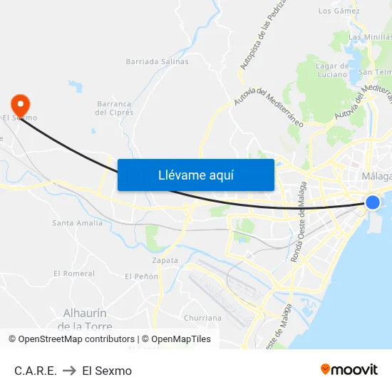 C.A.R.E. to El Sexmo map