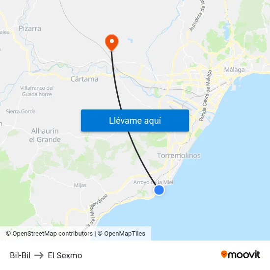 Bil-Bil to El Sexmo map