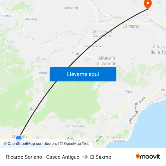 Ricardo Soriano - Casco Antiguo to El Sexmo map