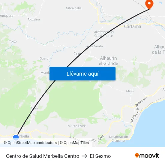 Centro de Salud Marbella Centro to El Sexmo map