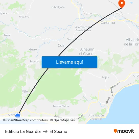 Edificio La Guardia to El Sexmo map