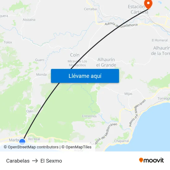 Carabelas to El Sexmo map